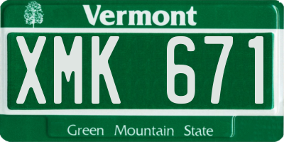 VT license plate XMK671