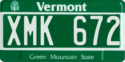 VT license plate XMK672
