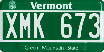 VT license plate XMK673