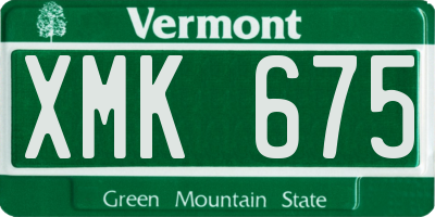 VT license plate XMK675