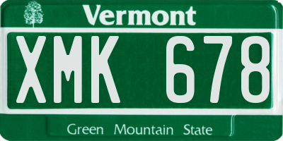 VT license plate XMK678