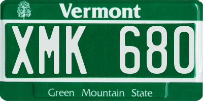 VT license plate XMK680