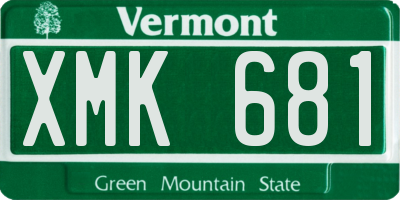 VT license plate XMK681