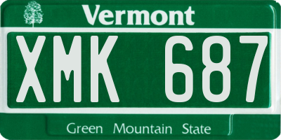 VT license plate XMK687