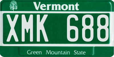 VT license plate XMK688