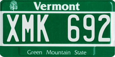 VT license plate XMK692