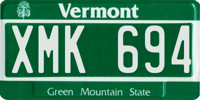 VT license plate XMK694