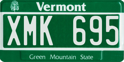 VT license plate XMK695
