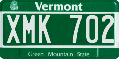 VT license plate XMK702