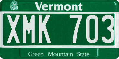 VT license plate XMK703