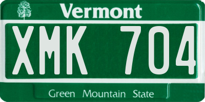 VT license plate XMK704