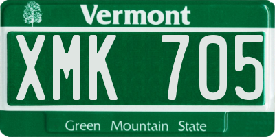 VT license plate XMK705