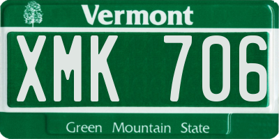 VT license plate XMK706