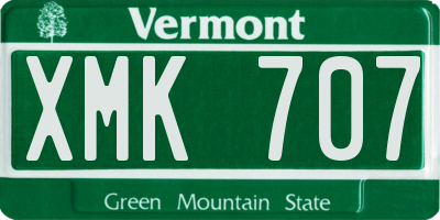 VT license plate XMK707