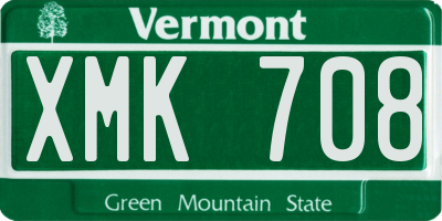VT license plate XMK708