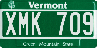 VT license plate XMK709