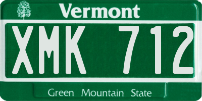 VT license plate XMK712