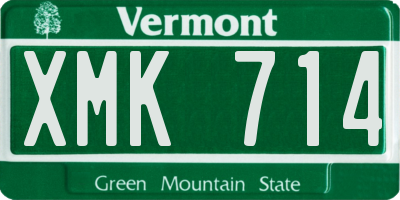 VT license plate XMK714