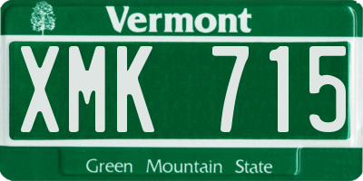 VT license plate XMK715