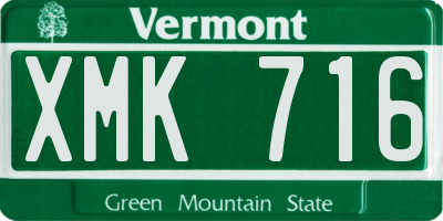 VT license plate XMK716