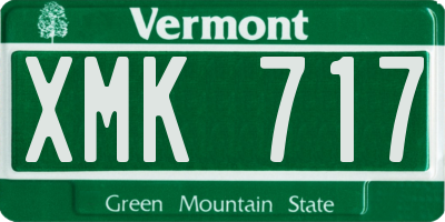 VT license plate XMK717
