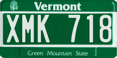 VT license plate XMK718