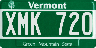VT license plate XMK720