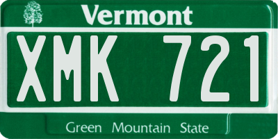 VT license plate XMK721