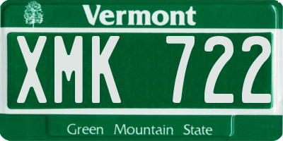 VT license plate XMK722