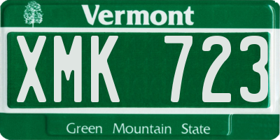 VT license plate XMK723