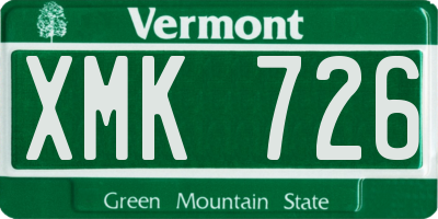 VT license plate XMK726