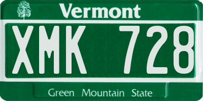 VT license plate XMK728