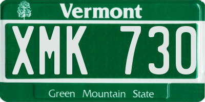 VT license plate XMK730