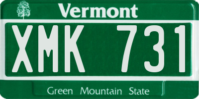 VT license plate XMK731