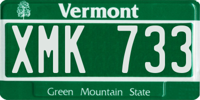 VT license plate XMK733
