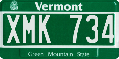 VT license plate XMK734