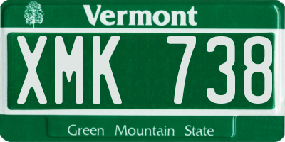VT license plate XMK738