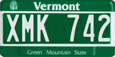 VT license plate XMK742