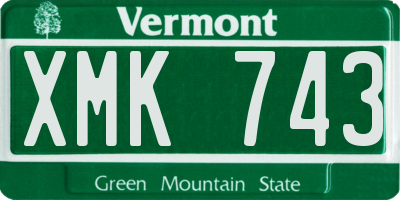 VT license plate XMK743