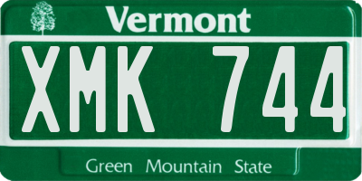 VT license plate XMK744
