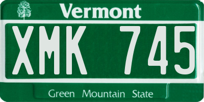 VT license plate XMK745