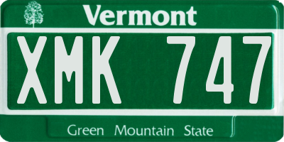 VT license plate XMK747