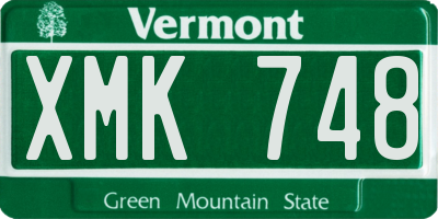 VT license plate XMK748