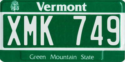 VT license plate XMK749