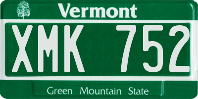 VT license plate XMK752