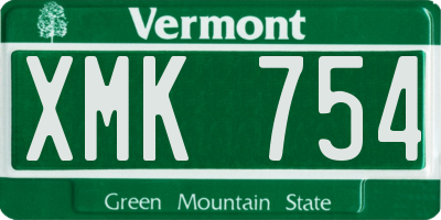 VT license plate XMK754