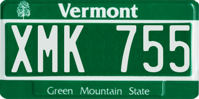 VT license plate XMK755