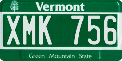 VT license plate XMK756