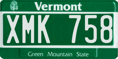 VT license plate XMK758