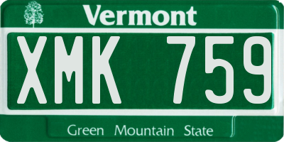 VT license plate XMK759